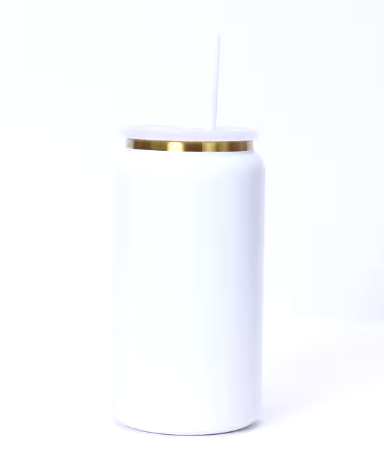 White Powder Coated Tumbler - Customized with Photo